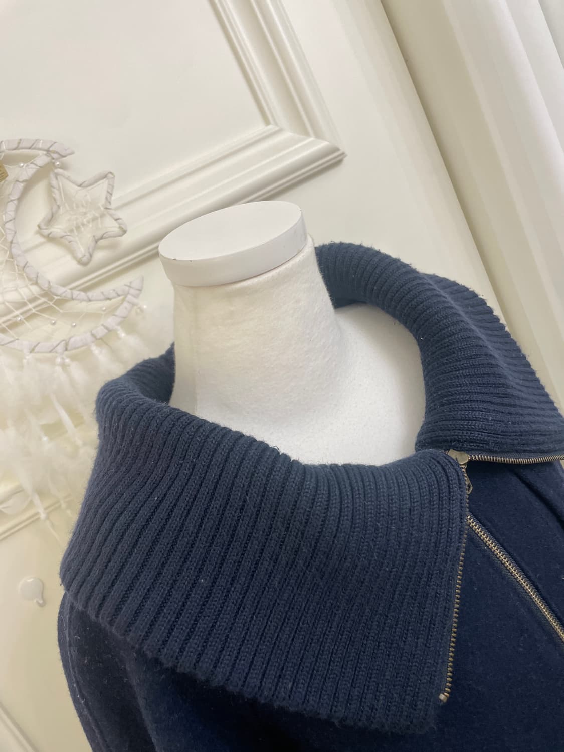 EARTH navy knit collar coat jacket 상품이미지7