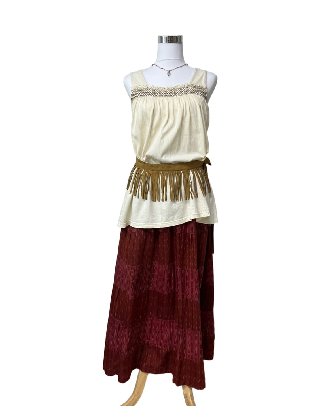 Thai silk red skirt 상품이미지9