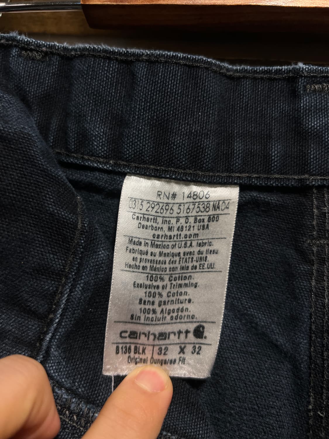 [32]칼하트 USA 빈티지 페이딩 블랙 더블니 워크 팬츠 상품이미지7