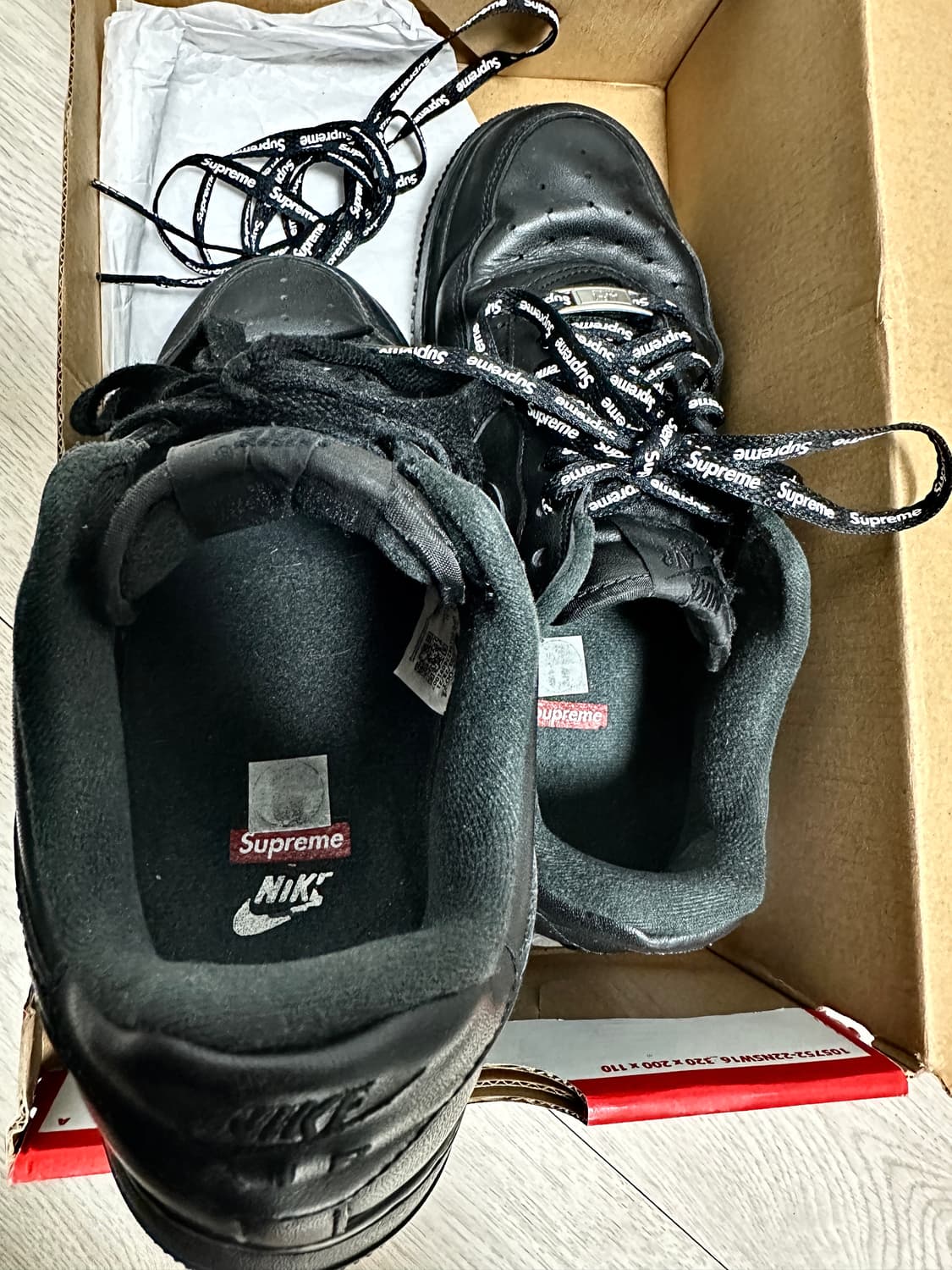 Nike x Supreme Air Force 1 Low Black 상품이미지3