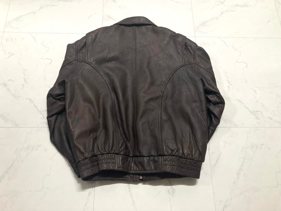 90s 양가죽 A-2 램스킨 레더 봄버 자켓 100-105 상품이미지2