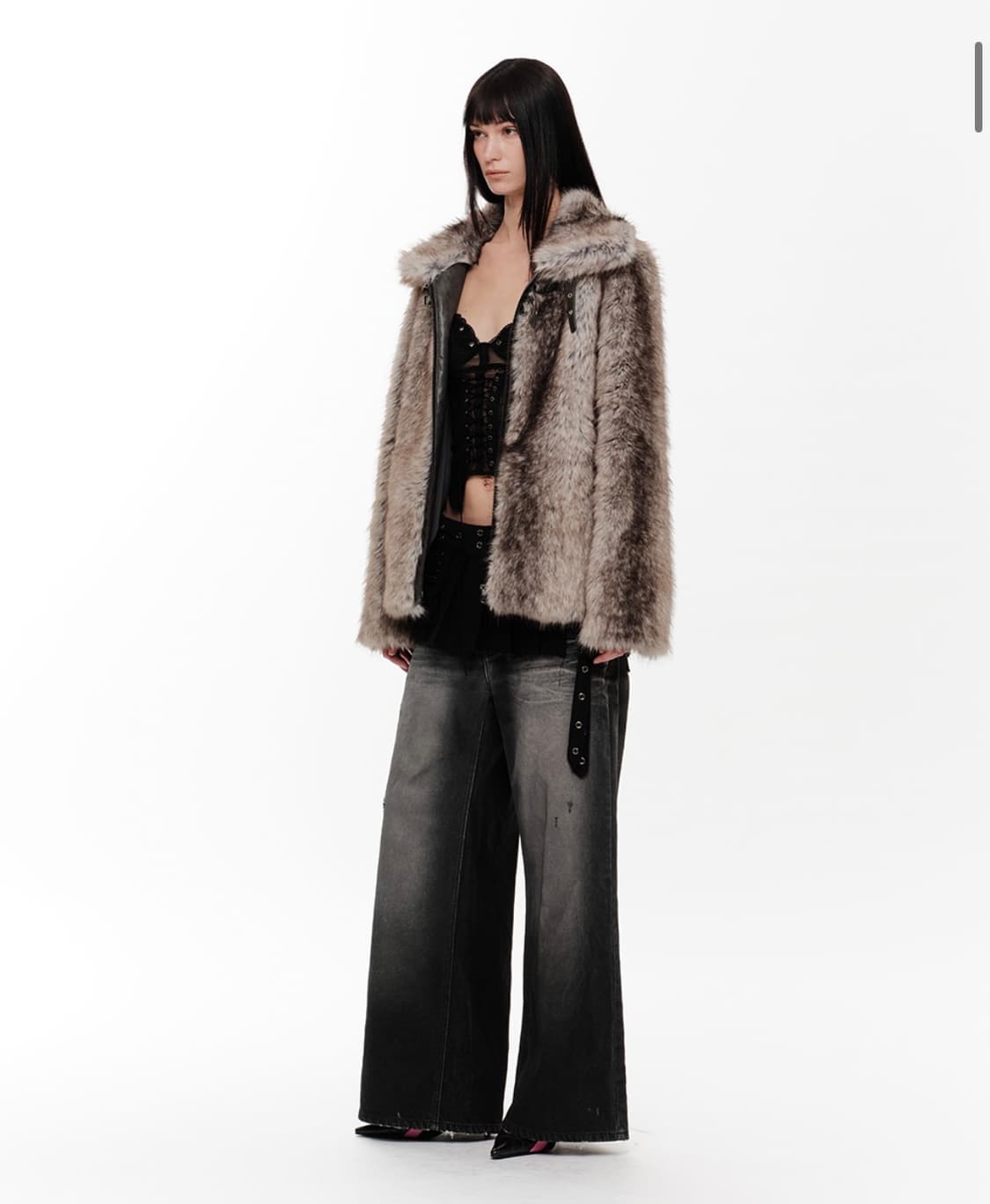 2000아카이브스 로체 퍼 자켓 그레이  상품이미지2