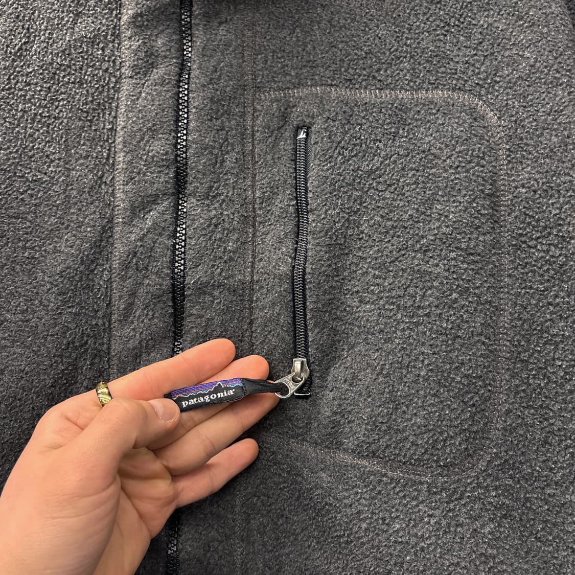 90s 파타고니아 미국생산 신칠라 딥파일 플리스 집업자켓 차콜 N890 상품이미지6