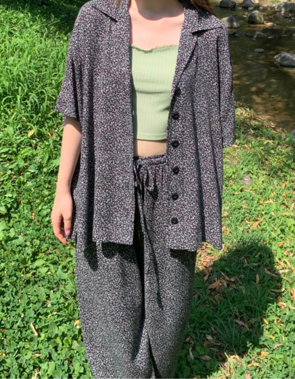 체리퀴리 미니플라워 파자마 세트 2사이즈 상품이미지1