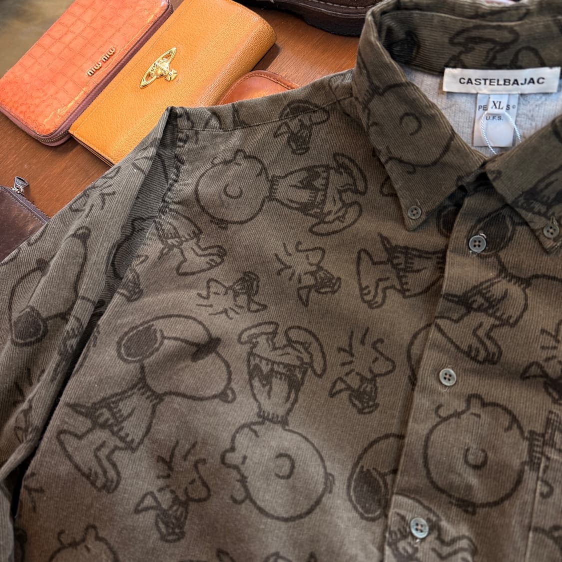 카스텔바작 이탈리아 생산 코듀로이 스누피 셔츠 XL 상품이미지2
