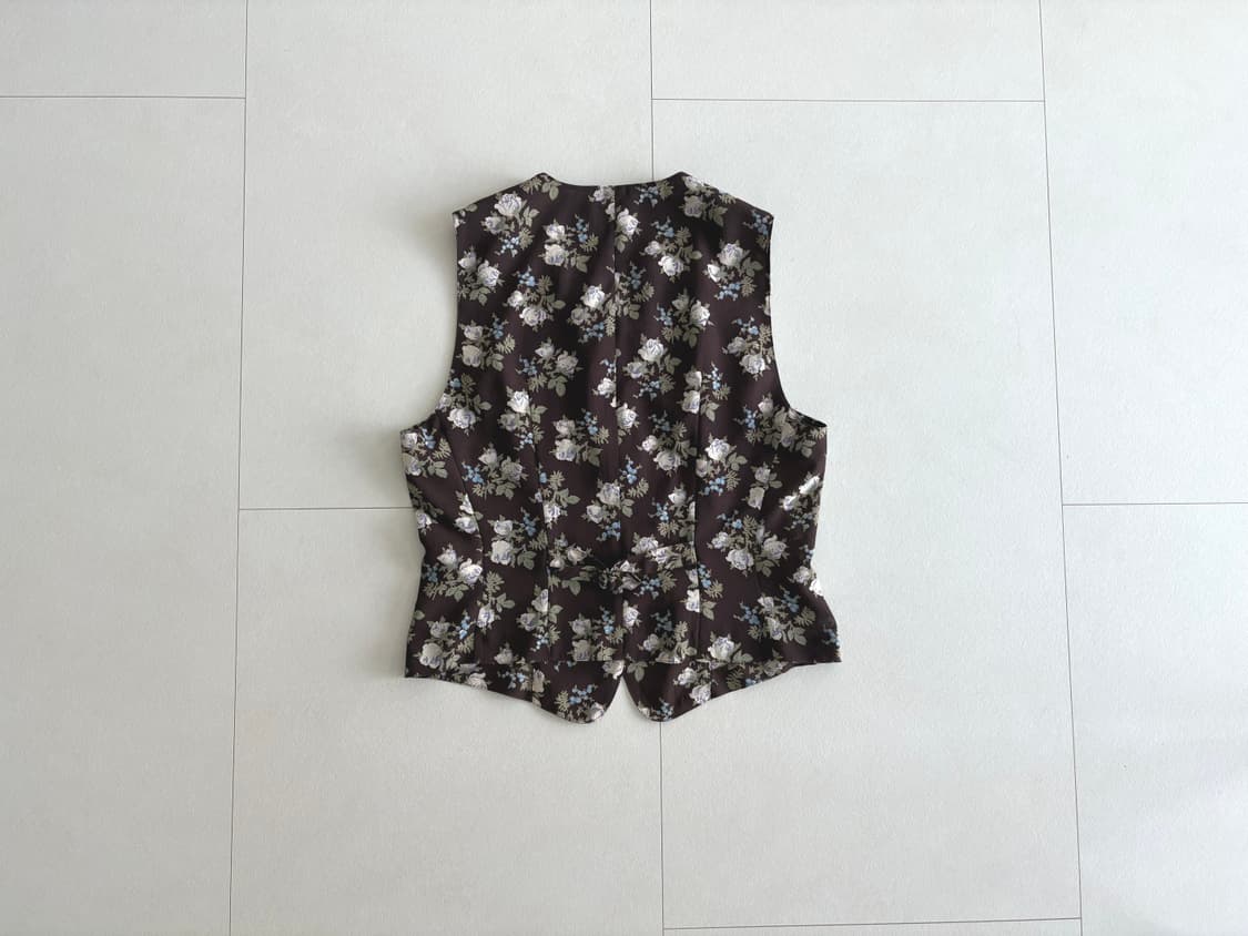 dark floral button vest 상품이미지4