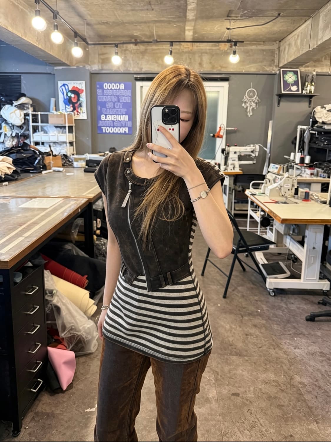 Karen Millen Layered Biker Tee  상품이미지4