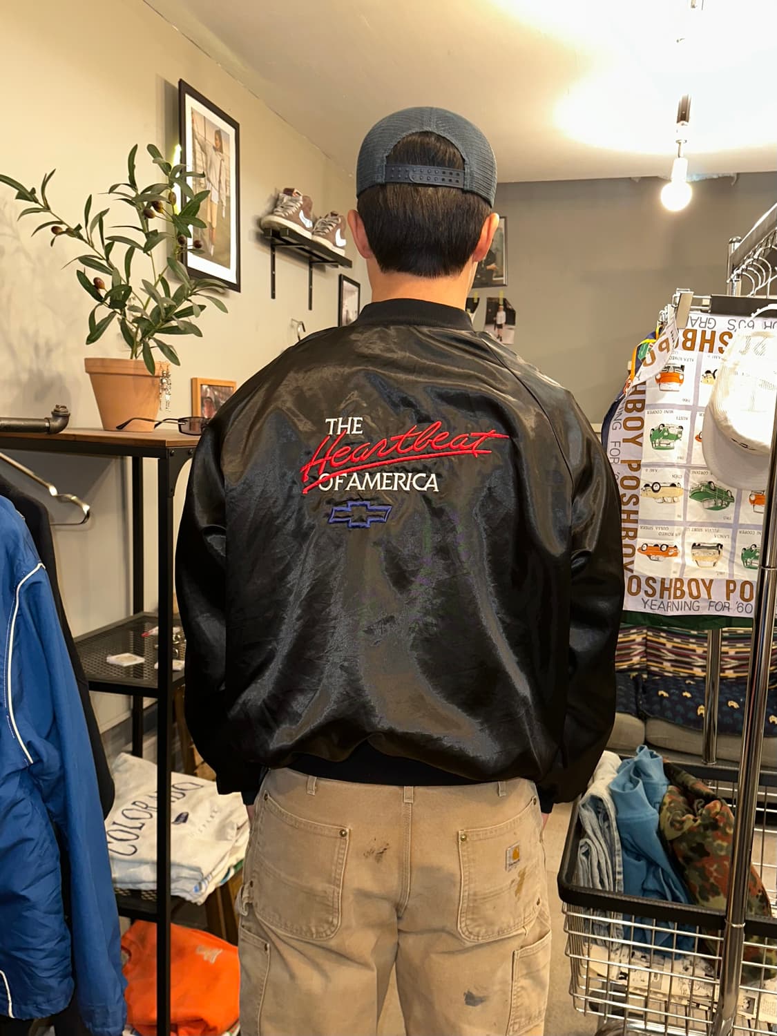90’s Chevrolet logo satin bomber jakcet 상품이미지1