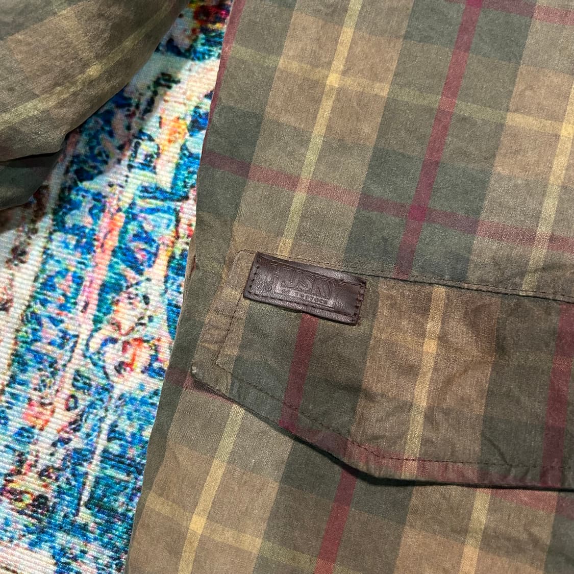 [M] husky 체크패턴 왁스 퀄팅자켓 상품이미지3