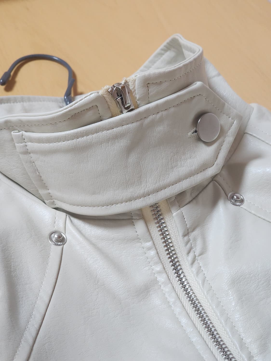 Kashiko 카시코 st 포 레더 바이커 자켓 아이보리 상품이미지5