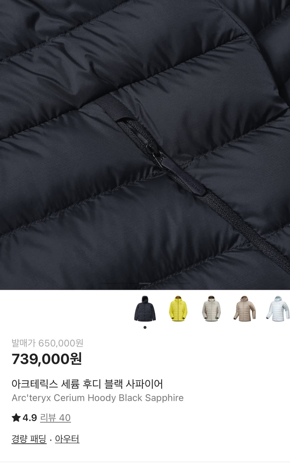 아크테릭스 세륨 후디 패딩 상품이미지3