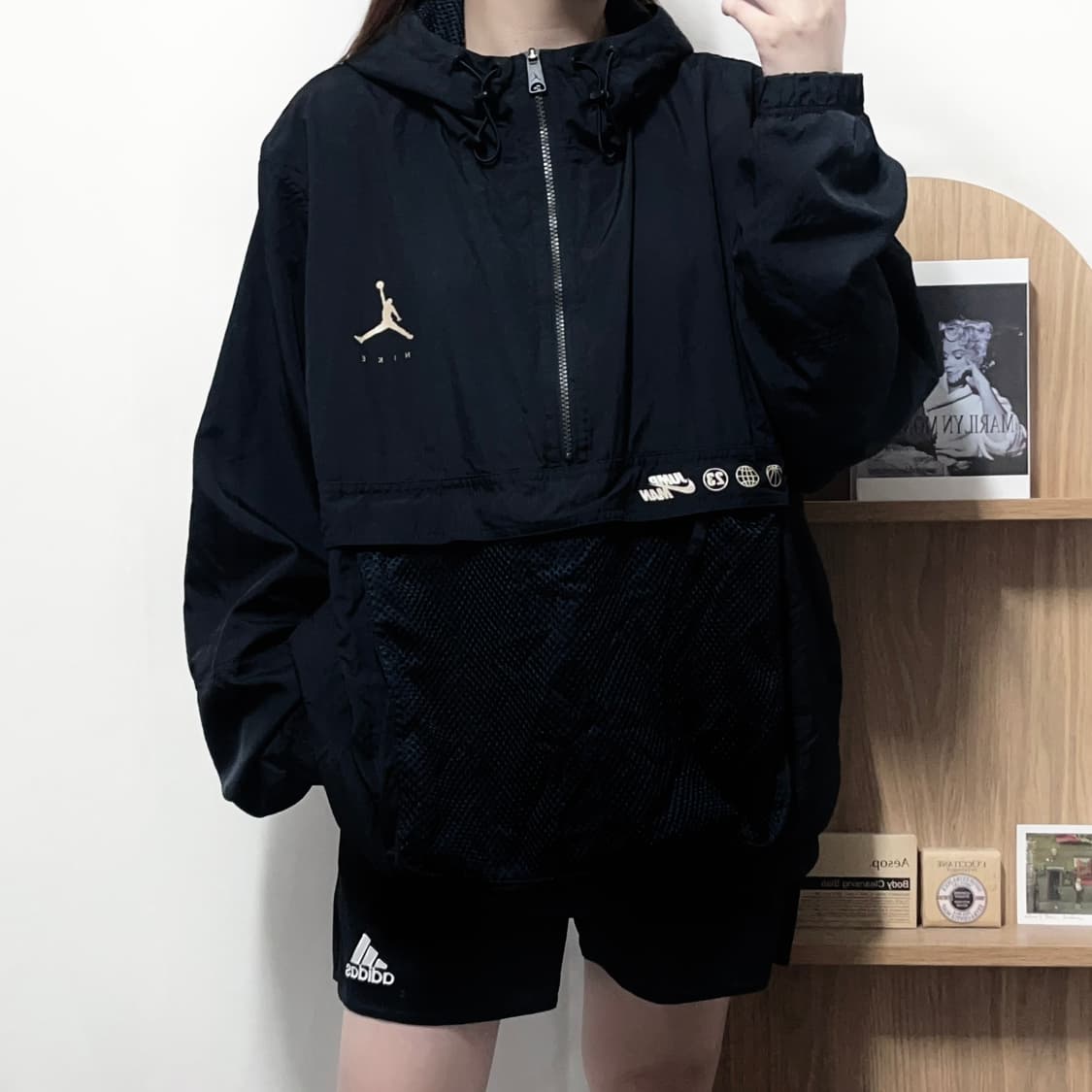 [정품] 조던 블랙 메쉬 캥거루주머니 아노락 [ 4XL ] 상품이미지3