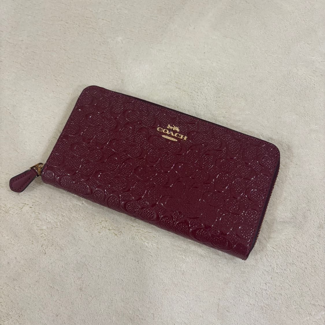 코치 장지갑 버건디 상품이미지1
