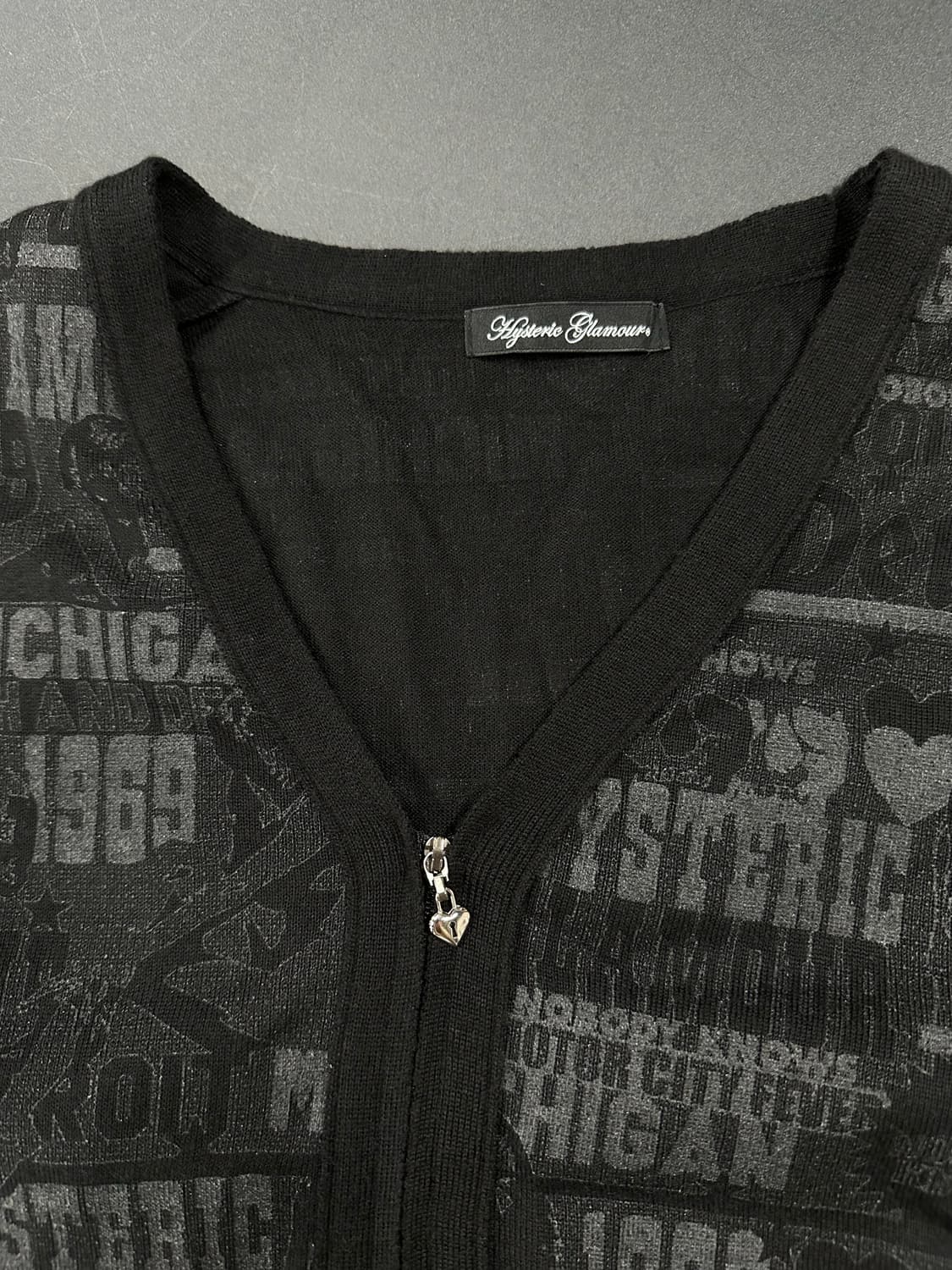 히스테릭 글래머 하트 자물쇠 지퍼 가디건 상품이미지5