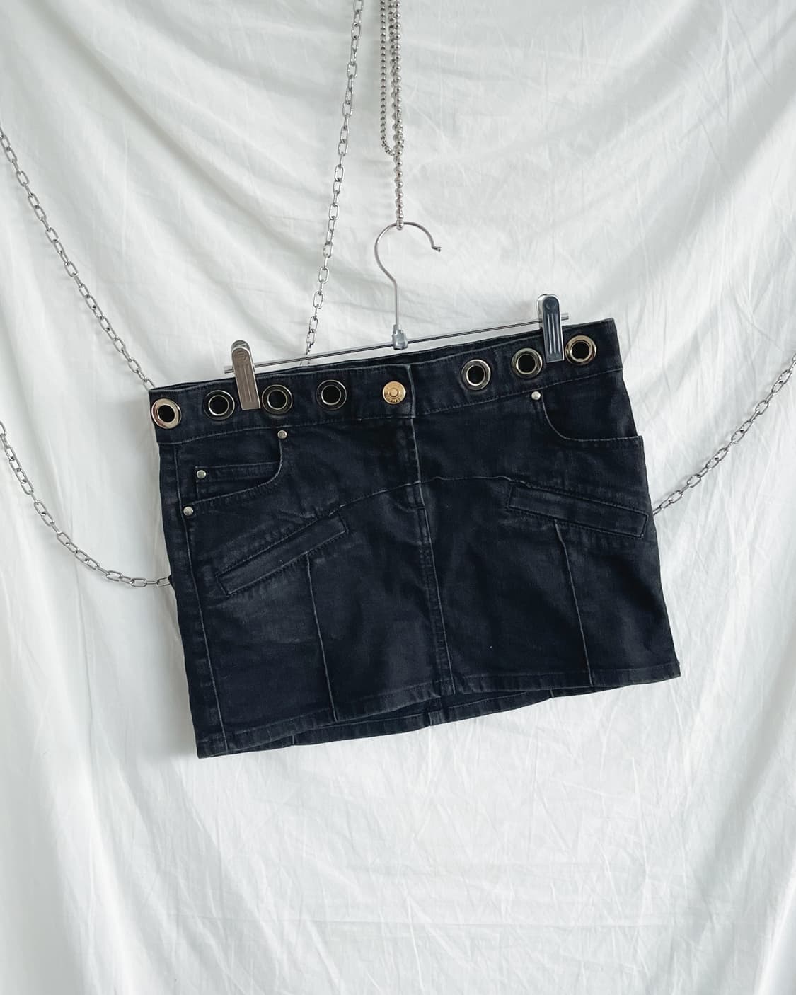 발망 아일렛 바이커 데님 쇼트 미니스커트 상품이미지4