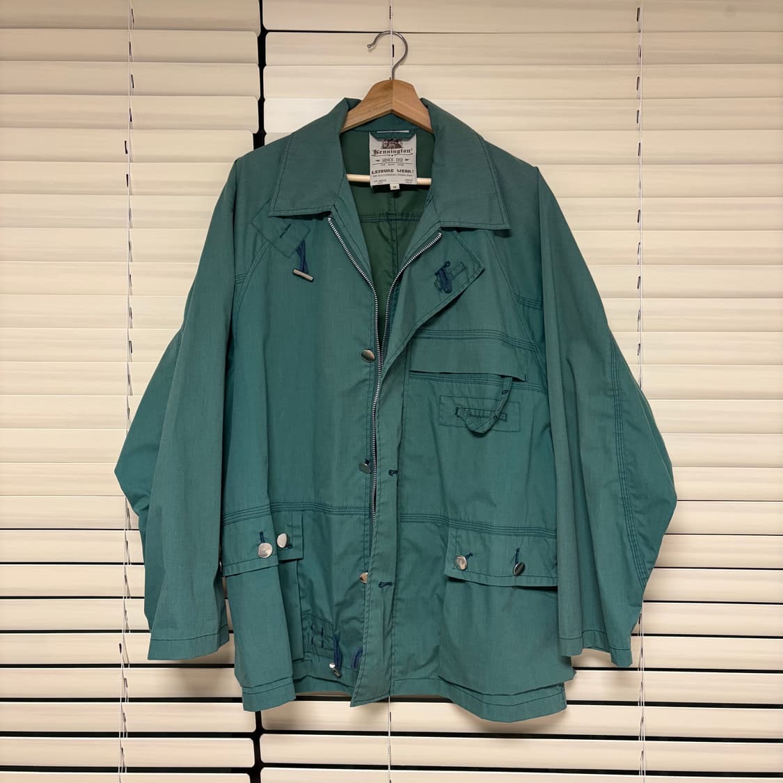 70s 케닝턴 Kennington 선페이드 코튼 라이더 헌팅 자켓 그린 상품이미지1