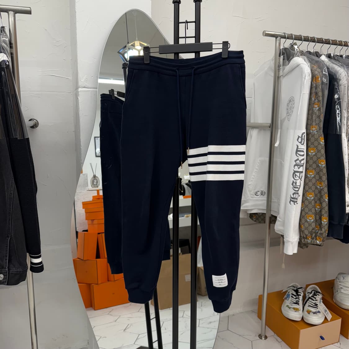 [1] 톰브라운 사선완장 조거팬츠 네이비 상품이미지1