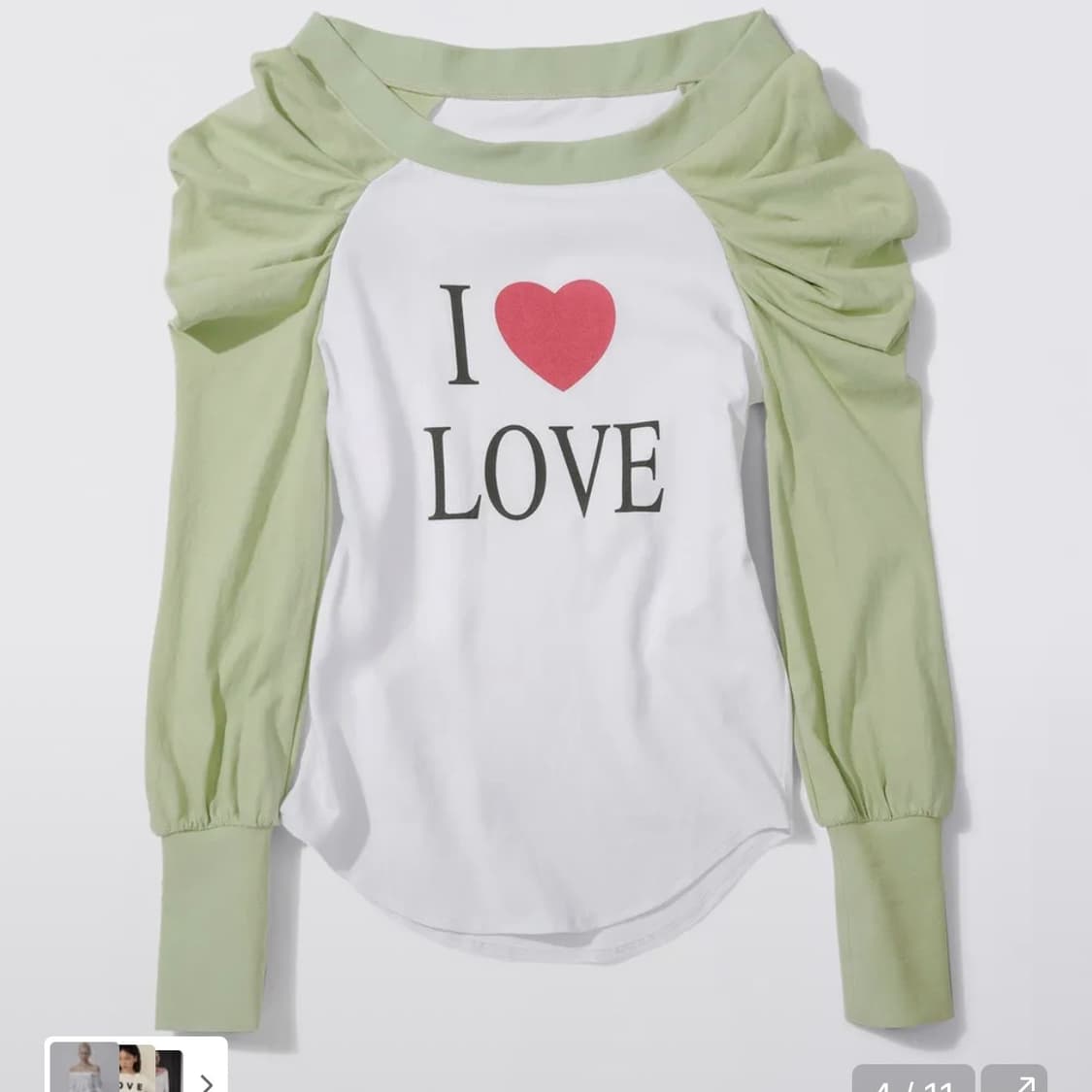 스컬프터 오프숄더 긴팔 티셔츠 Love Off-Shoulder Tee 상품이미지1