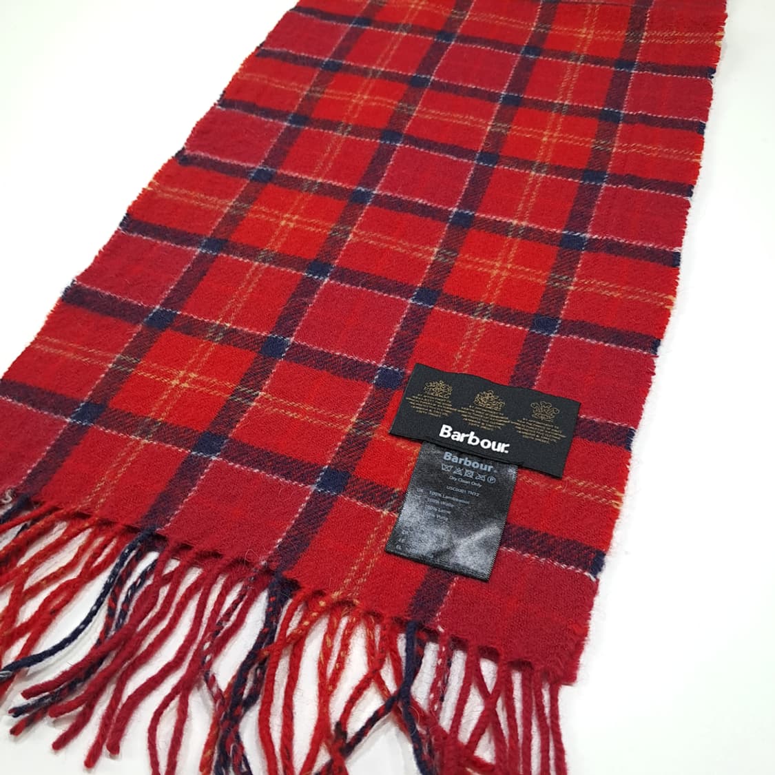 MX495 바버 램스울 레드타탄체크 레드 머플러목도리 상품이미지3