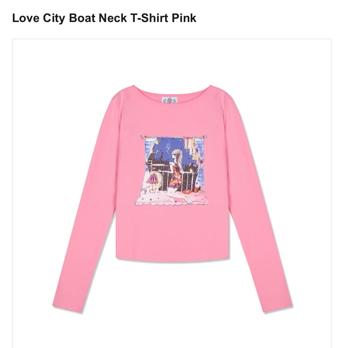 MOMENTEL 핑크 Love City 티셔츠 상품이미지1