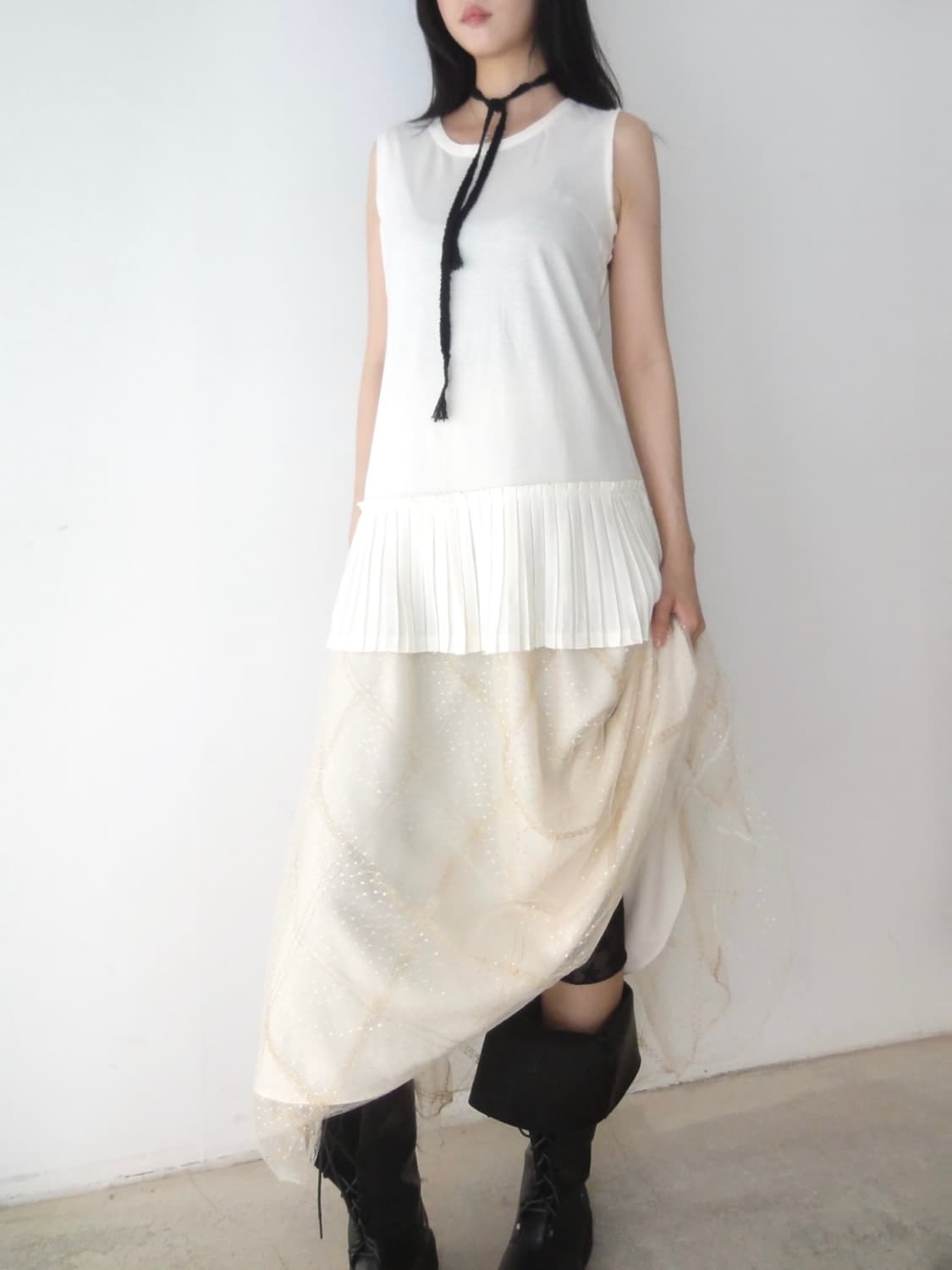 Tassel hem sleeve blouse / ivory 상품이미지5