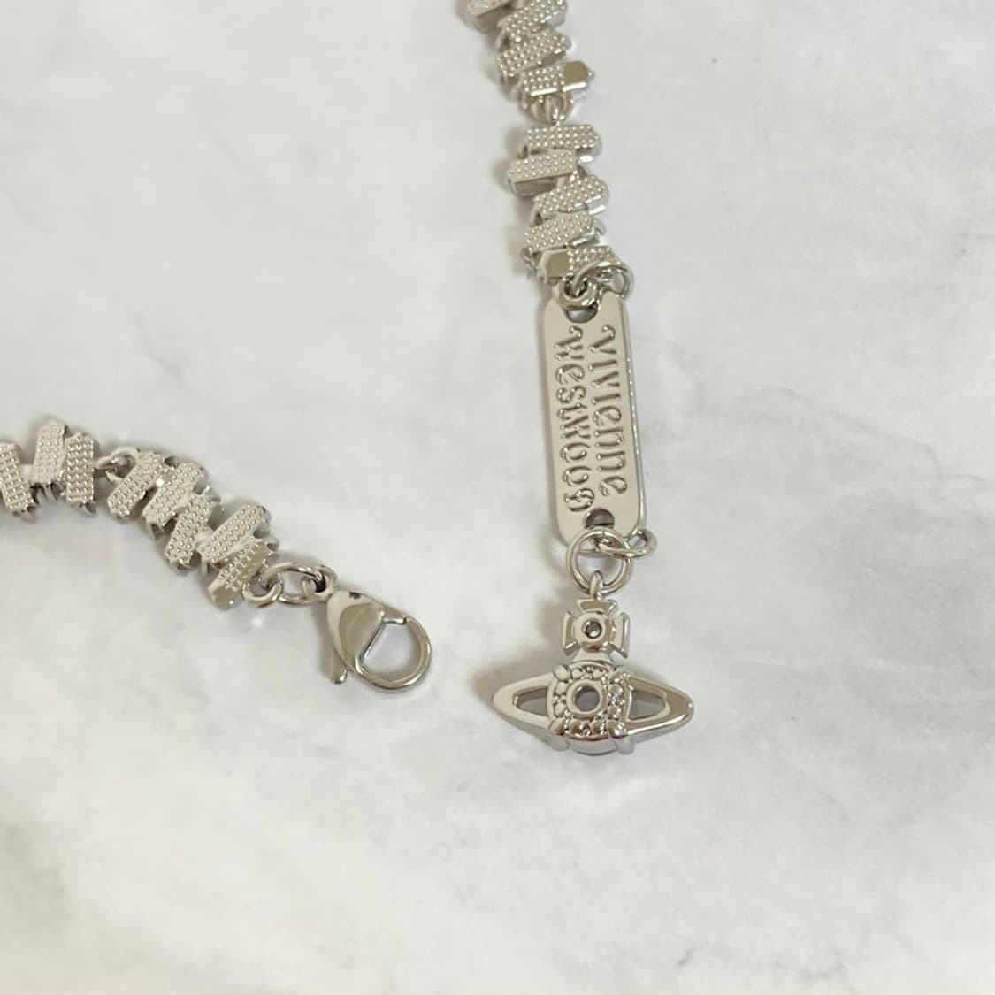 비비안웨스트우드 아카이브 크리스탈 큐빅 orb 로고 초커 목걸이(새상품) 상품이미지4