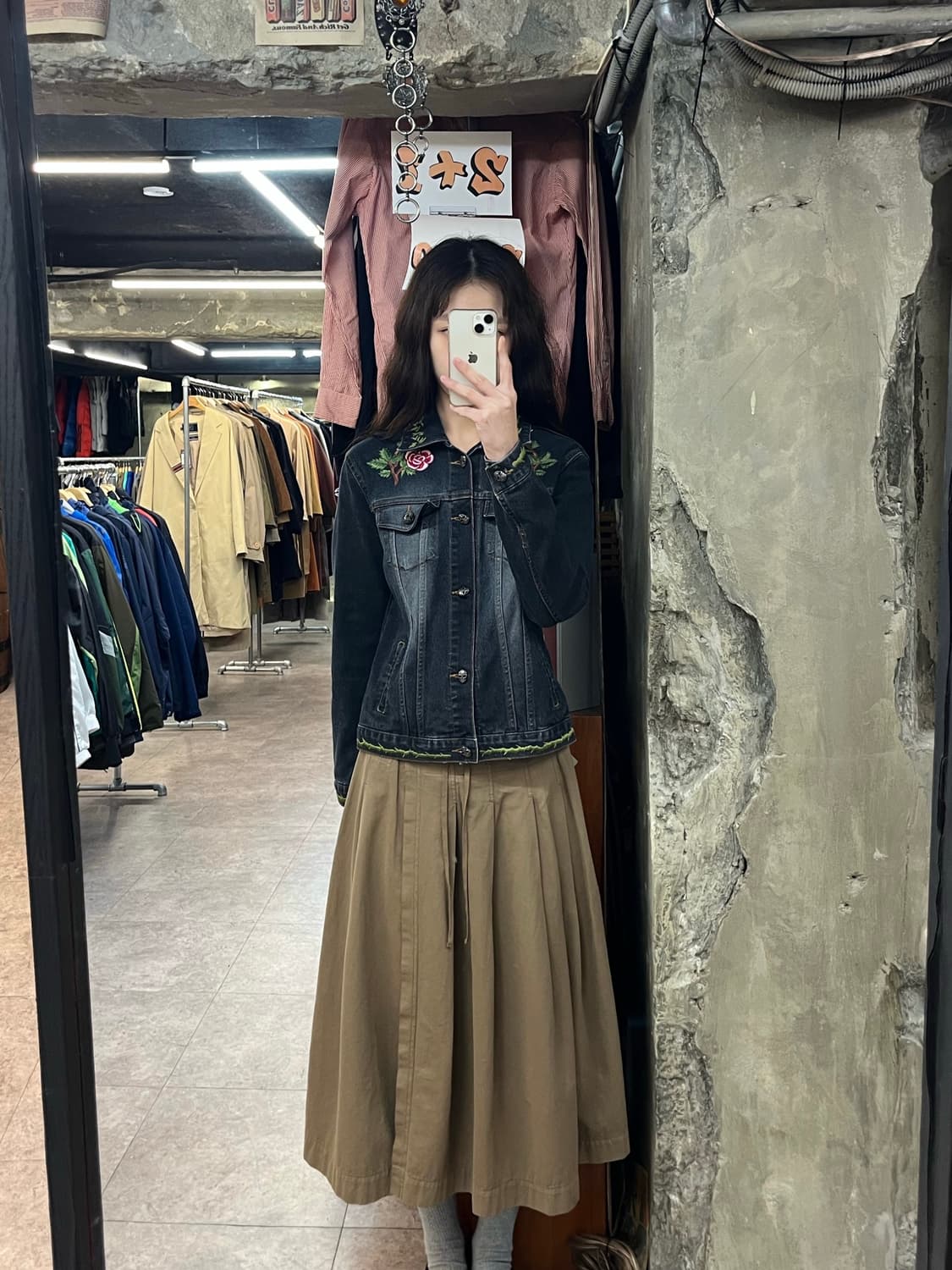 빈티지 플라워 자수 데님 자켓 XL #csz3170 상품이미지2