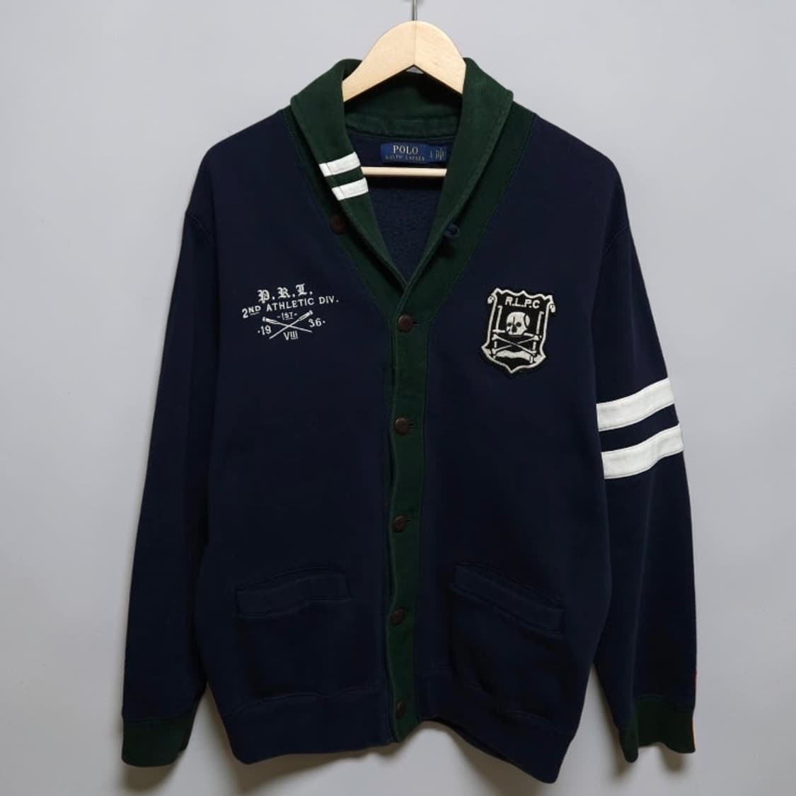 105 POLO 폴로 랄프로렌 숄카라 가디건 피그먼트 워시드 상품이미지1