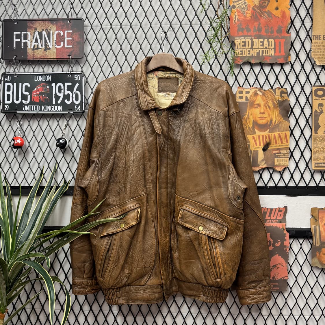 JPN VINTAGE 클래식 헌팅 양가죽 자켓 쉐도우 포켓 디테일 브라운 상품이미지1