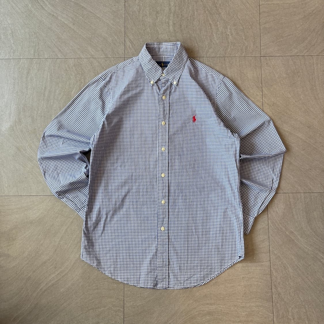 폴로 정품 블루 클래식포니 포플린 체크 셔츠 상품이미지1