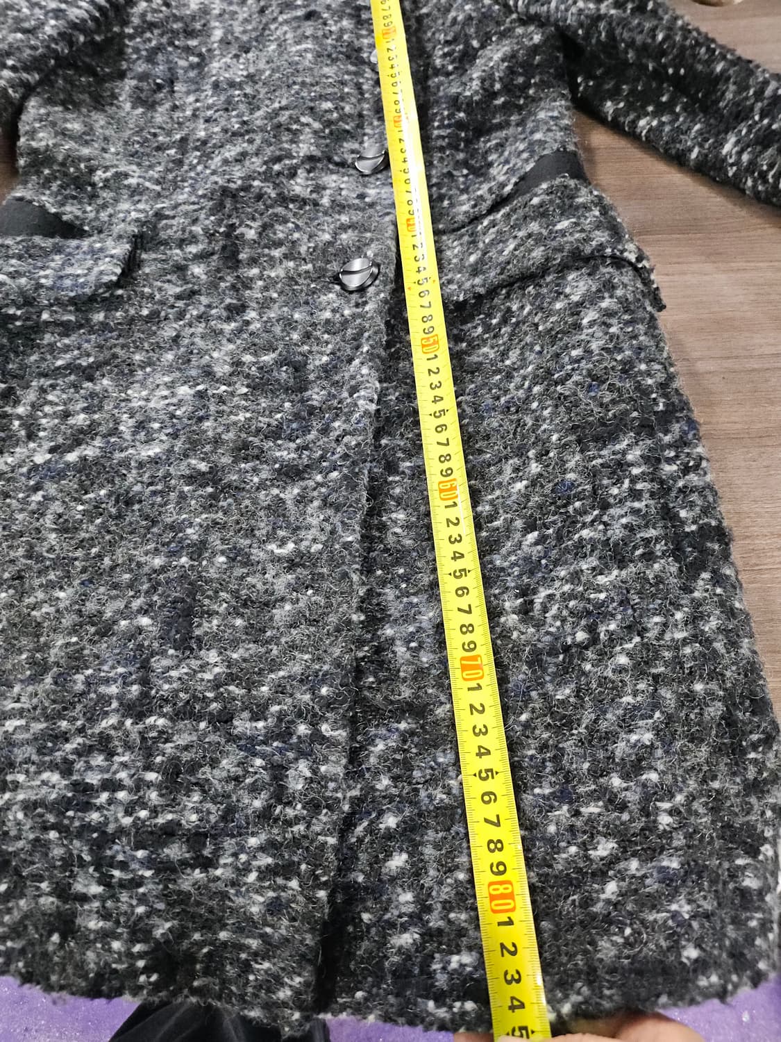 CC Collect 트위드 코트 블랙 모 롱 자켓  90 상품이미지6