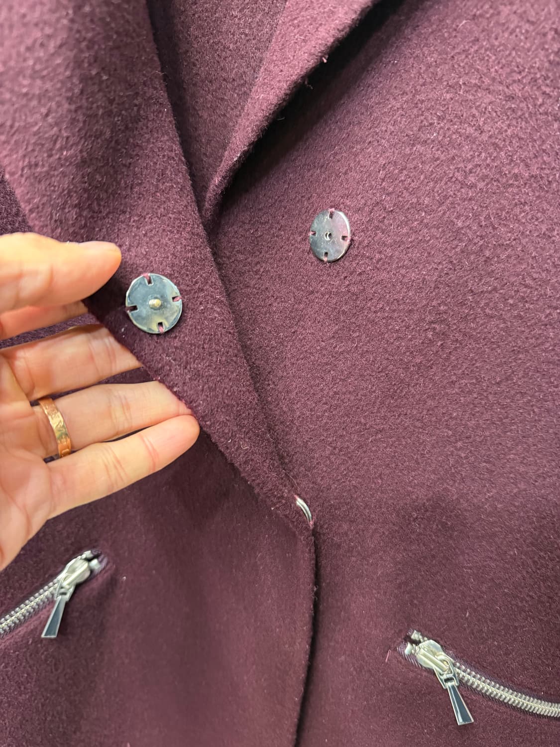 정품) maje 마쥬 버건디 루즈핏 간절기 코트 자켓 40 상품이미지5