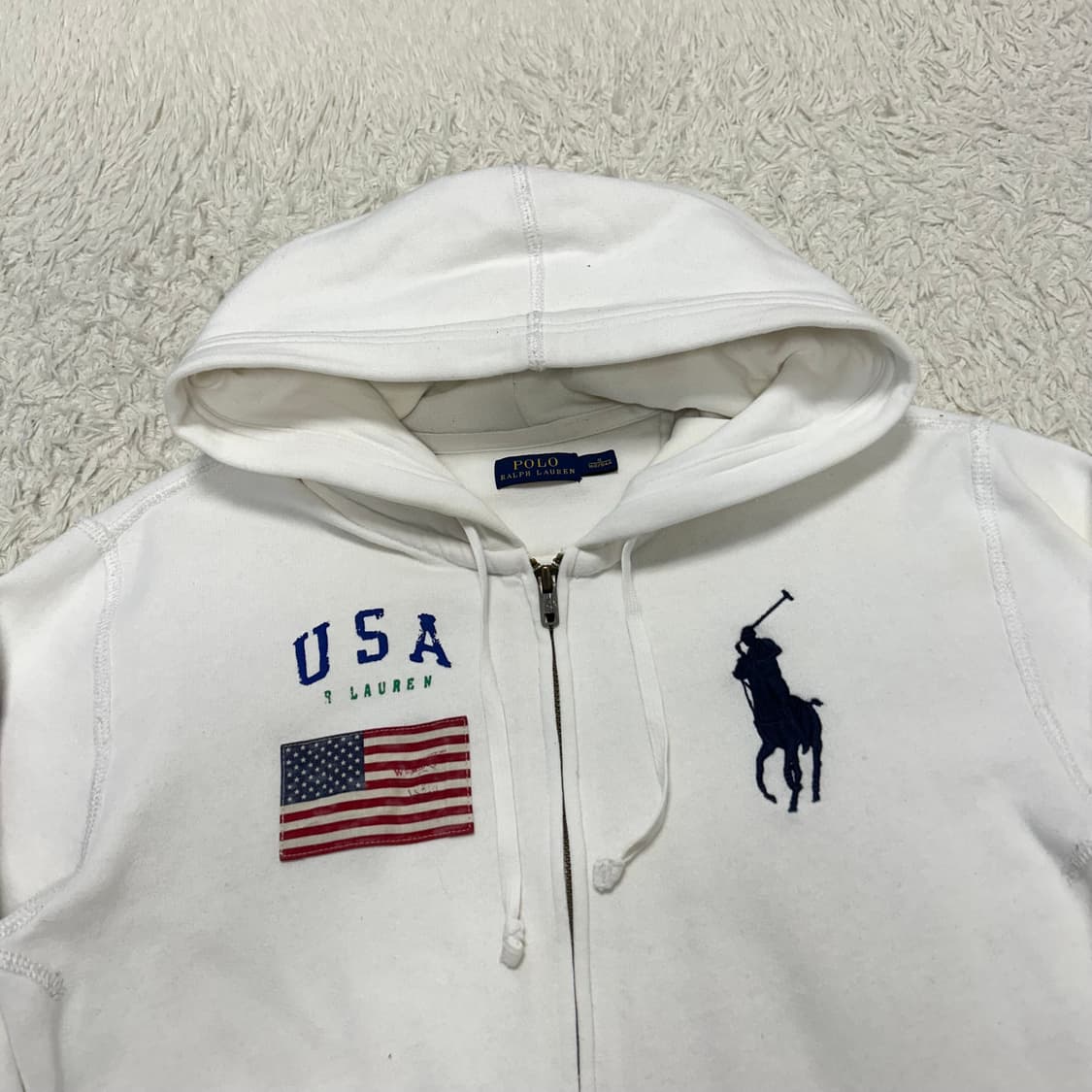 Polo Big Pony USA Flag Hood zip-up 상품이미지5