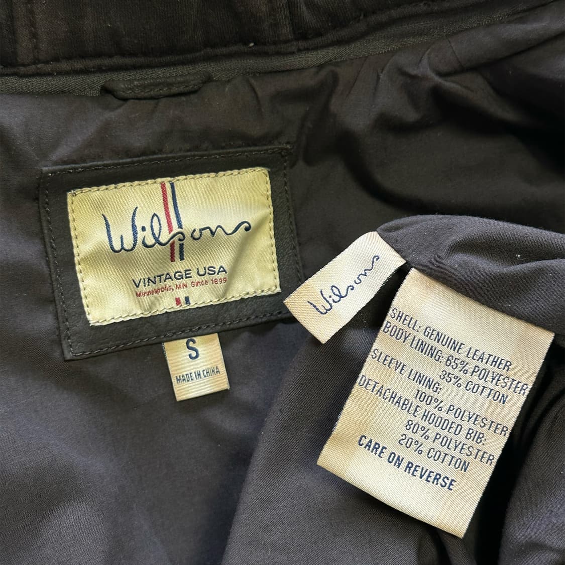 Wilson Vintage USA 후드탈부착 레더 자켓 상품이미지5