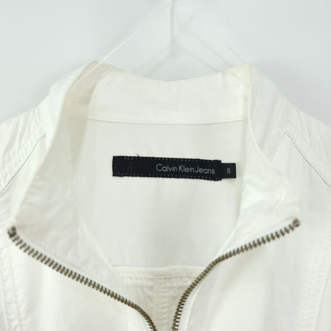 [캘빈클라인] 코튼 바이커 집업 자켓 화이트 M19963 상품이미지9