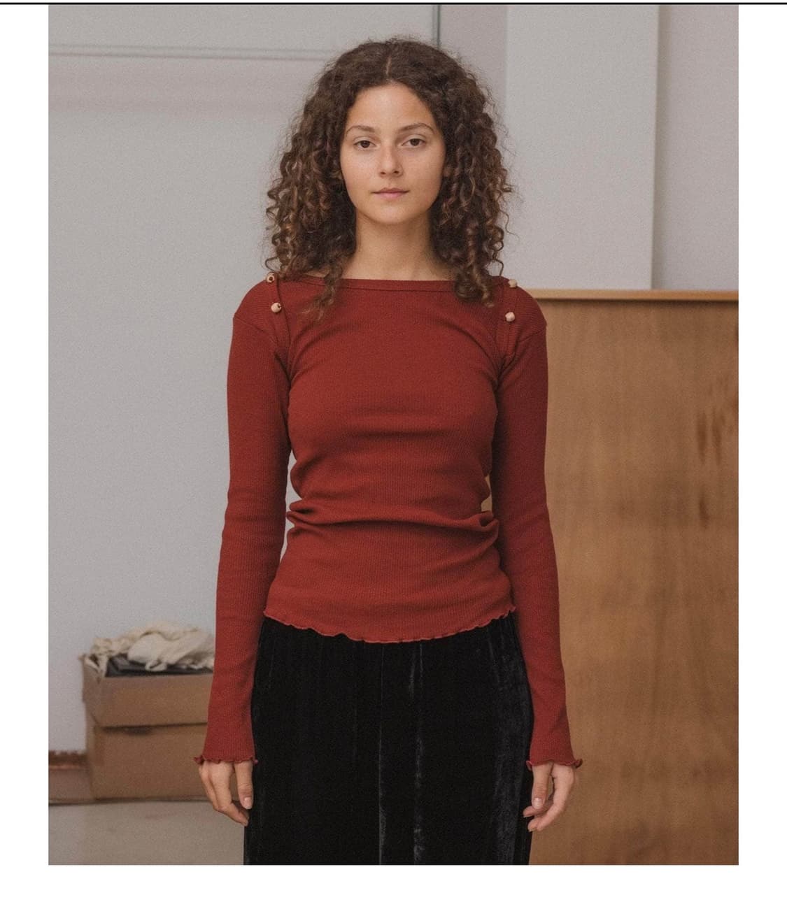 베이스레인지 disc long sleeve tee - burgundy 상품이미지1