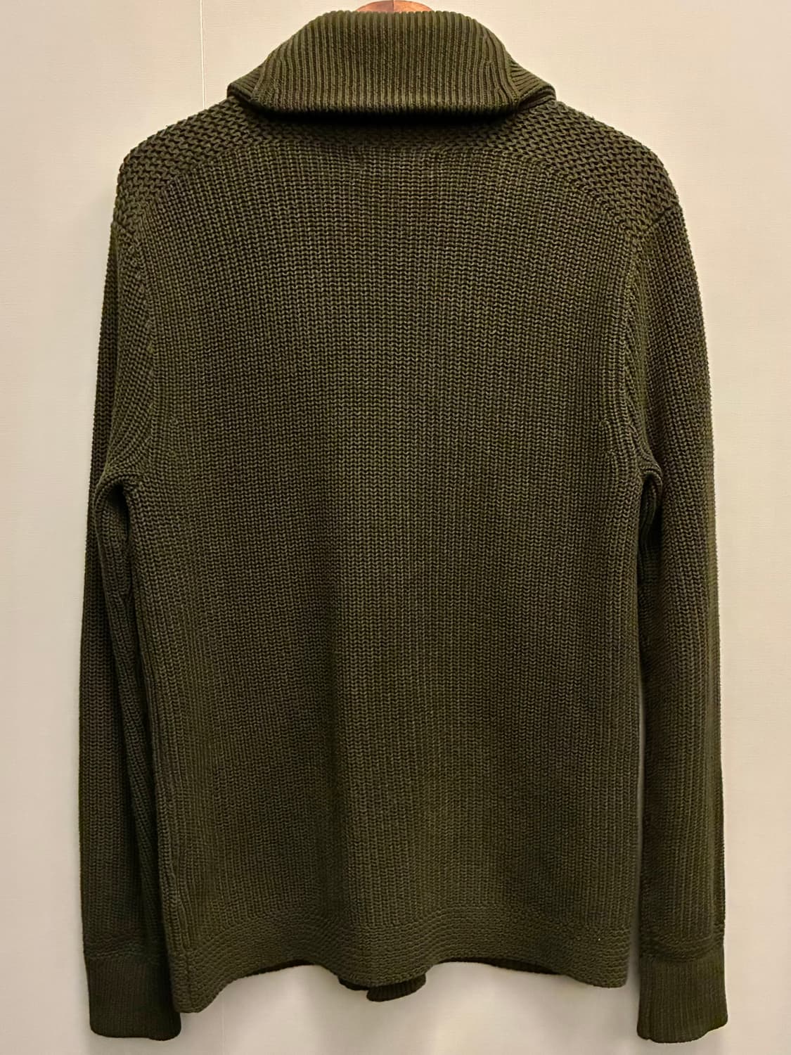 (S/100)POLO 폴로랄프로렌 코튼 숄카라 가디건 카키그린 상품이미지8