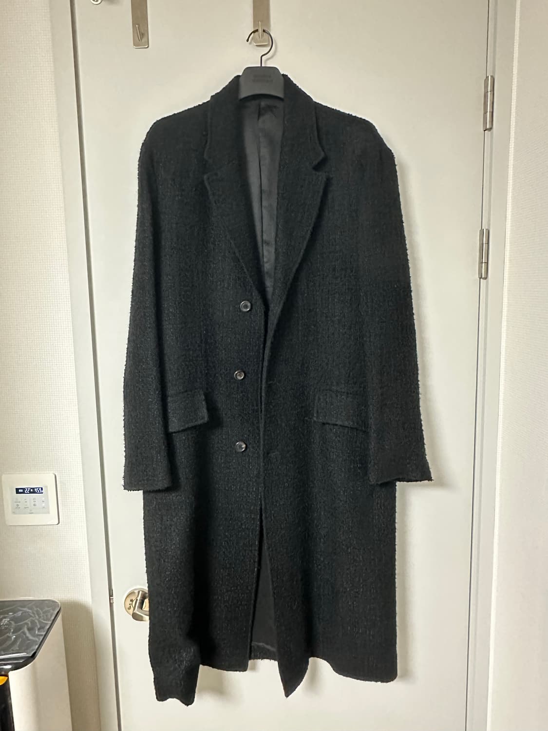 유스 20fw 트위드 체스터필드 코트 (블랙) L사이즈 판매 상품이미지1