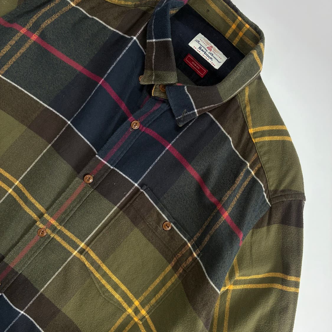 Barbour  바버 슬림핏 코튼 체크 셔츠  상품이미지2