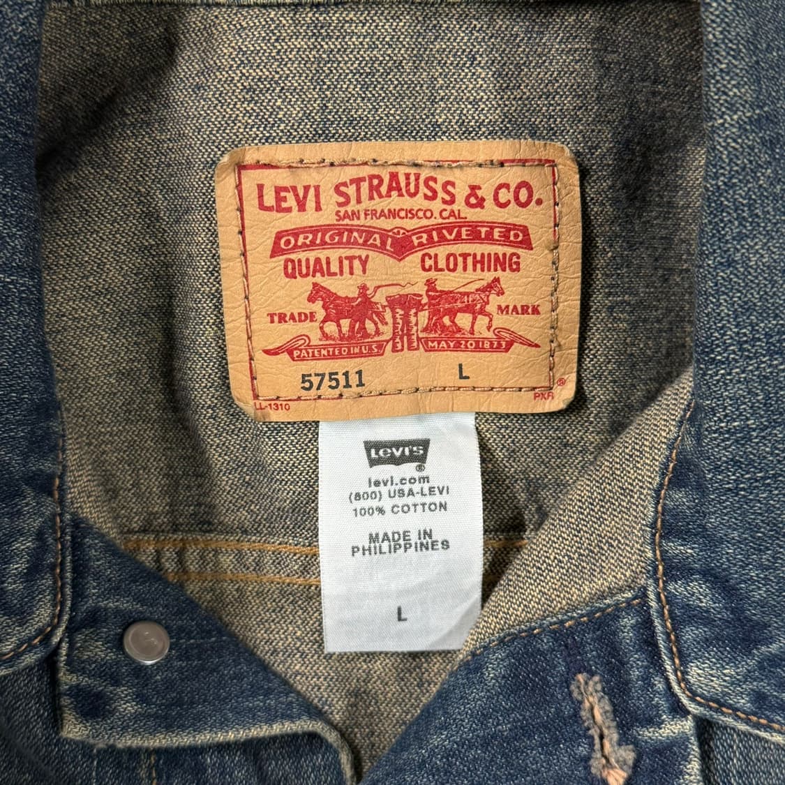 [L] 리바이스 57511 디스트로이드 데님 트러커 청자켓 상품이미지5