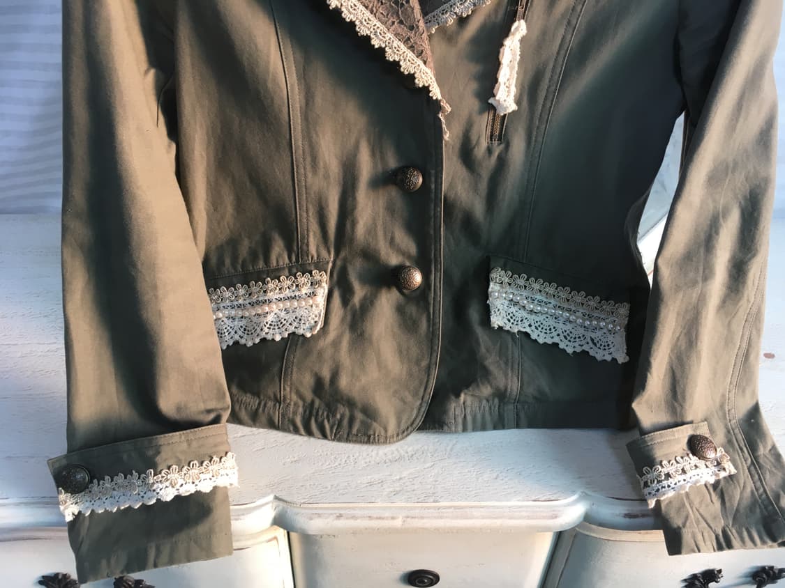 Axes femme 카키 앤틱 레이스 자켓 상품이미지7