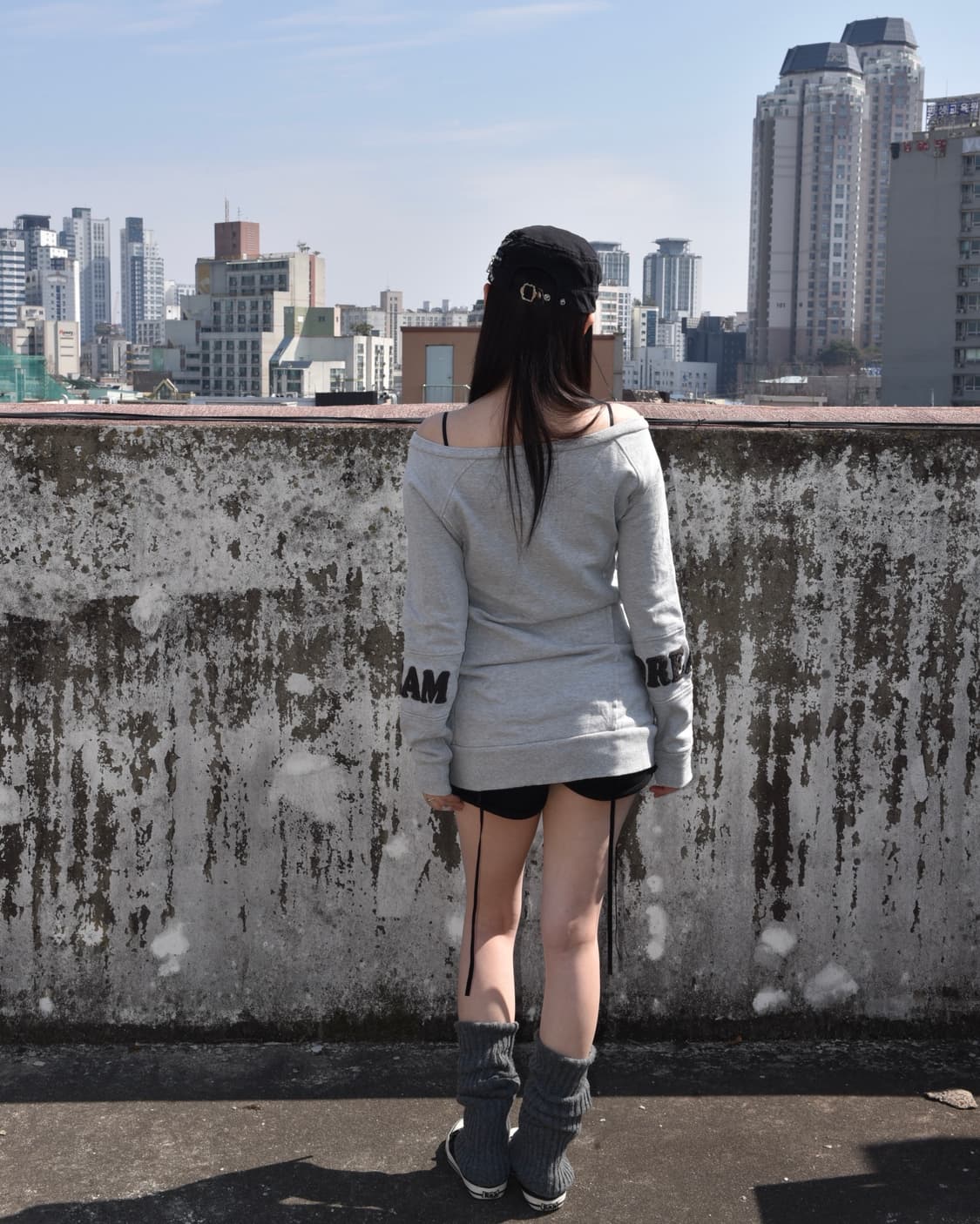 빈티지 그레이 맨투맨 스웨트 원피스 상품이미지7