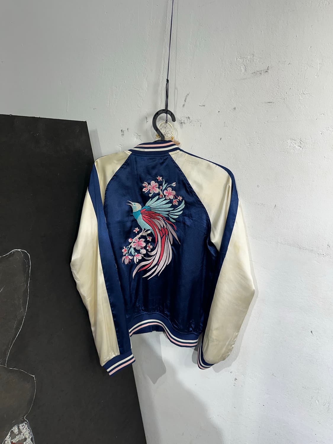 Jpn 일본빈티지 오리엔탈 네이비 꽃 스카잔 자켓 상품이미지8