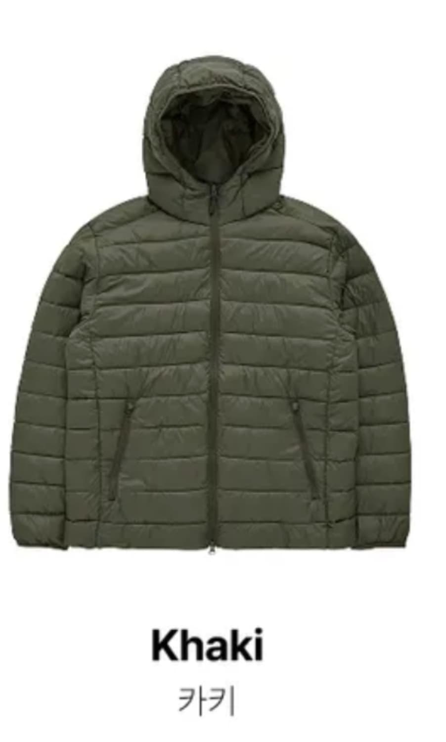 스파오 씬라이트 후드자켓(경량패딩) 카키 상품이미지1