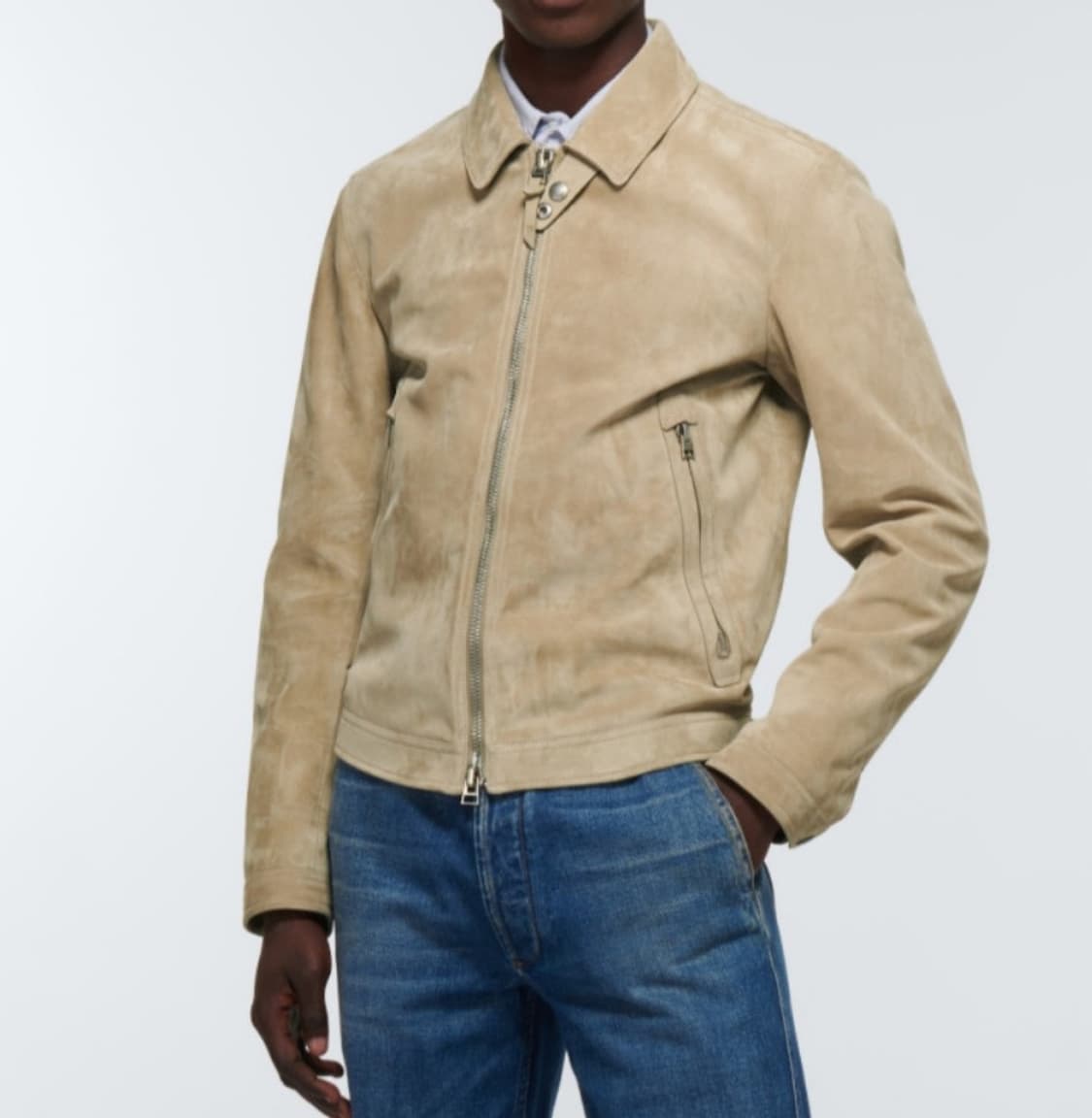 톰포드 베이비카프 캐시미어 스웨이드 블루종 상품이미지10