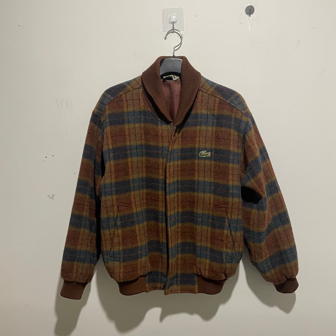 라코스테 체크 울 봄버 자켓 상품이미지1