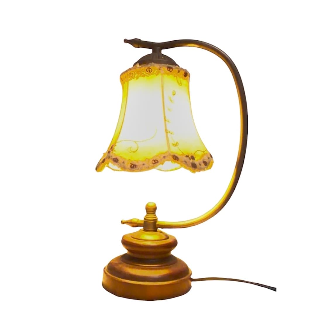 80s 코티지코어 플로럴 패브릭 테이블 램프 상품이미지8