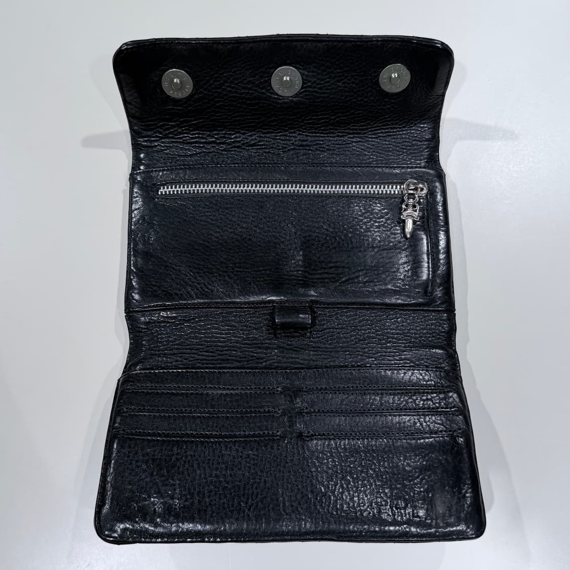 (B+/OS) / 크롬하츠 4 웨이브 퀄팅 레더 월렛 지갑 장지갑 상품이미지9