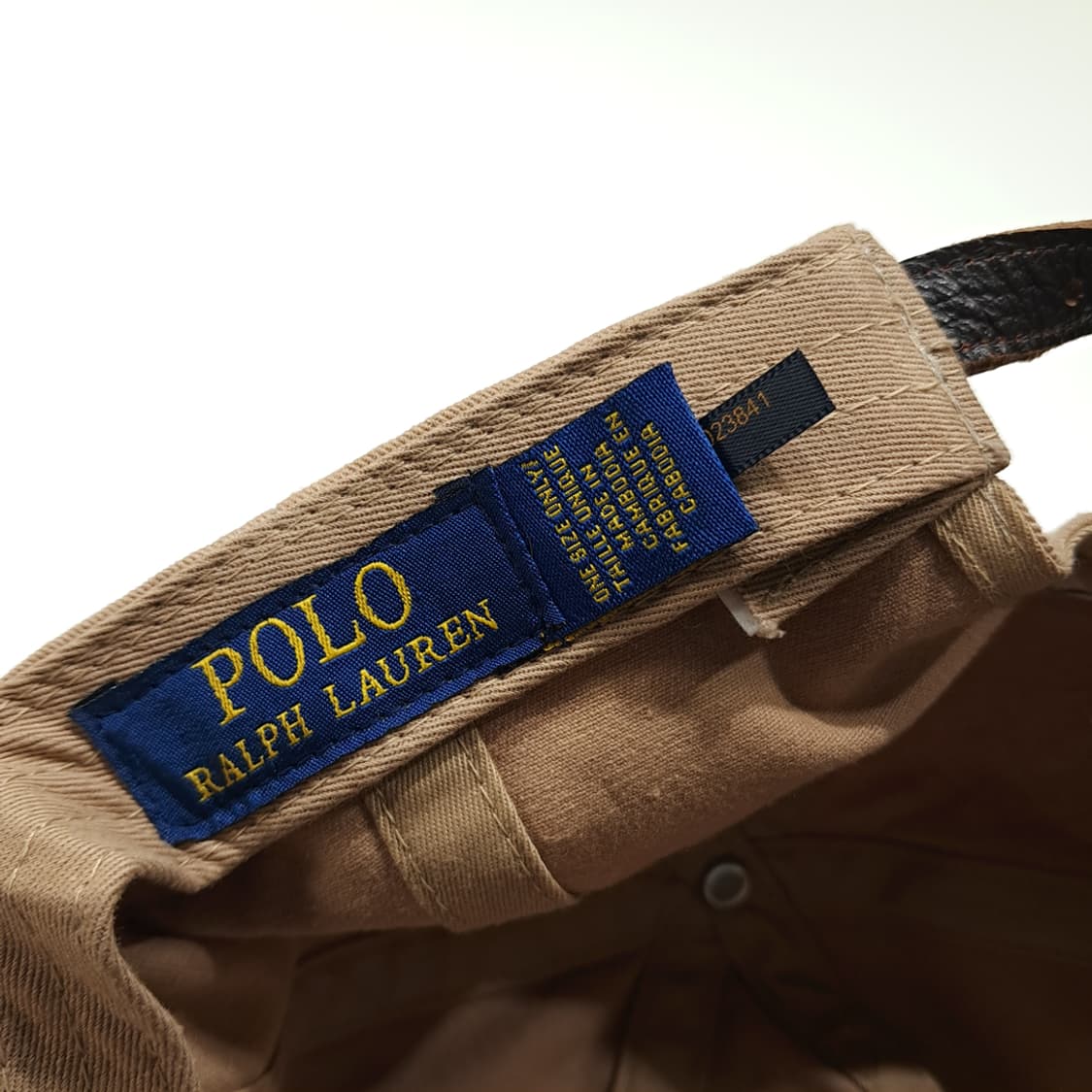 CL457 폴로 코튼 가죽스트랩 포니자수 베이지 볼캡 모자 상품이미지8