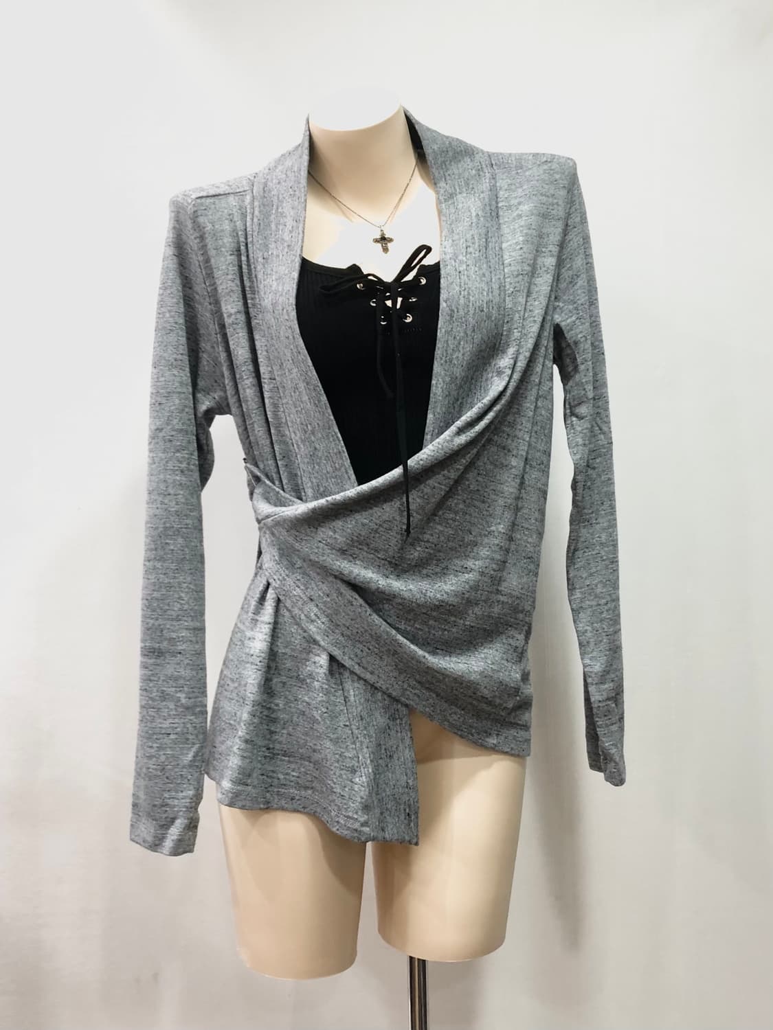 archive  style open gray cardigan 상품이미지1